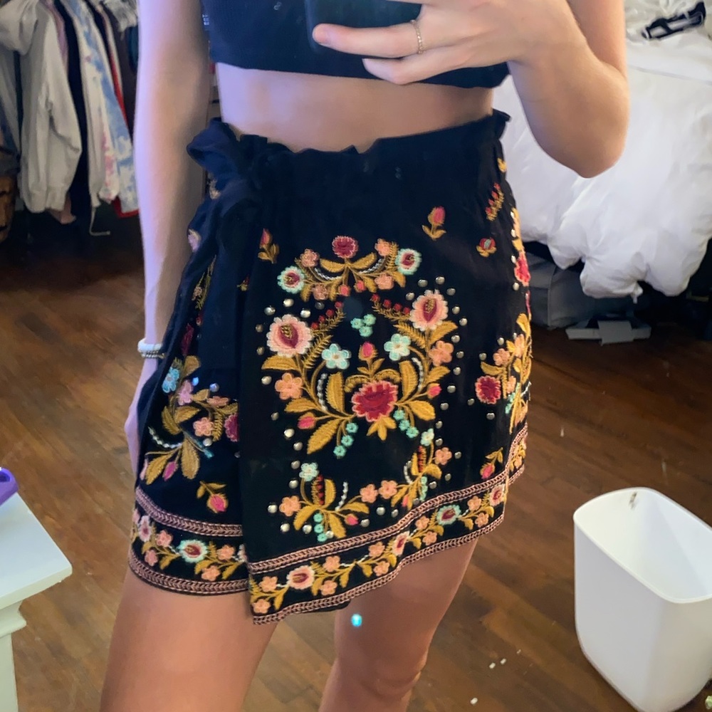 zara wrap skort
